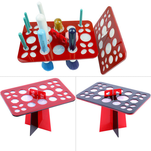 26 Round Holes Air Dry Organizing Cosmetics Makeup Brushes Tower Tree Rack Holder Make Up Tools Kit J4U66