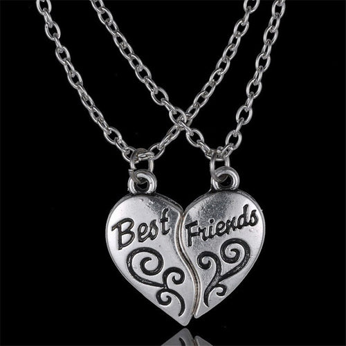 2pc best friend friendship heart-shaped Necklaces Broken Heart Pendant Necklace Gifts For best friends J4U66