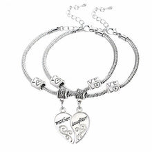 2PCS Mom Women Girl Femme Charm Statement Jewelry Mother Daughter Broken Heart Bracelet Bangle Party Gifts J4U66