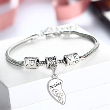2PCS Mom Women Girl Femme Charm Statement Jewelry Mother Daughter Broken Heart Bracelet Bangle Party Gifts J4U66