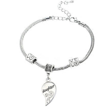 2PCS Mom Women Girl Femme Charm Statement Jewelry Mother Daughter Broken Heart Bracelet Bangle Party Gifts J4U66