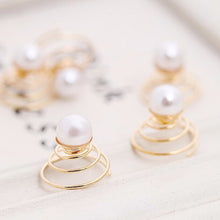 2Pcs Bridal Wedding Prom Crystal Pearl Flower Hair Pins Swirl Spiral Twist Hairpins Tiara Ornaments Bijouterie Accessories J4U66