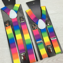 2pcs colorful boy men y back suspenders child elastic adjustable clip on braces J4U66
