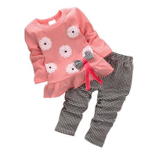 2pcs kids baby girl minnie clothes sets pullover bow tops plaids checks pants outfits setbaby boutique clothing J4U66