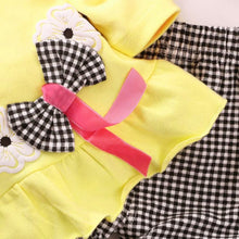 2pcs kids baby girl minnie clothes sets pullover bow tops plaids checks pants outfits setbaby boutique clothing J4U66