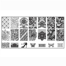 2pc Lace Flowers Nail Art Stamp Stamping Image Plate 6*12cm Stainless Steel Nail Template Manicure Stencil Tools J4U66