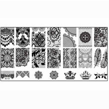 2pc Lace Flowers Nail Art Stamp Stamping Image Plate 6*12cm Stainless Steel Nail Template Manicure Stencil Tools J4U66