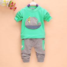 2pcs outfits 1 4years kids baby boys clothes long sleeve whale tops long pants clothing sets 4 colors J4U66