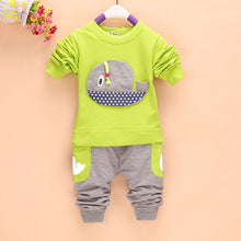 2pcs outfits 1 4years kids baby boys clothes long sleeve whale tops long pants clothing sets 4 colors J4U66