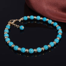 2Pcs Punk Boho Turquoise Beads Anklets Gold Plated Tassels Bracelet Womens Foot Chain Anklet Bracelet Foot Jewelry for women J4U66