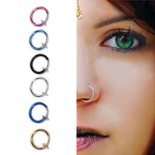 2Pcs Tongue Ring Goth Punk Clip On Fake Piercing Body Nose Lip Rings Hoop Ear Tongue Ring J4U66
