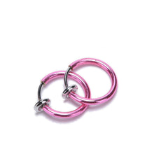 2Pcs Tongue Ring Goth Punk Clip On Fake Piercing Body Nose Lip Rings Hoop Ear Tongue Ring J4U66