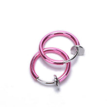 2Pcs Tongue Ring Goth Punk Clip On Fake Piercing Body Nose Lip Rings Hoop Ear Tongue Ring J4U66