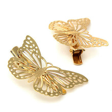 2Pcs gold hollow out bow butterfly barrette hair pins hair clip accessories daughter gift girls headpiece J4U66