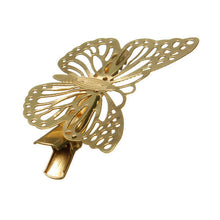 2Pcs gold hollow out bow butterfly barrette hair pins hair clip accessories daughter gift girls headpiece J4U66