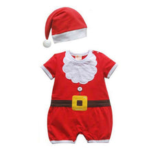 2pcss Baby Boys Girls Xmas Santa Claus Clothing Set Short Sleeve Romper Jumpsuit + Hat Outfit Clothes Sets Christmas Gifts J4U66