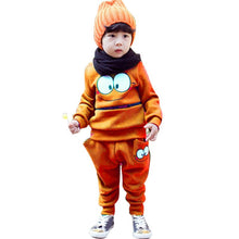 2pcs Kids Girl Boy Smile Face Tracksuit Jumper Sweatshirt Sets Clothing 2-6Y Children J4U66