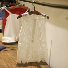 2pcs kids girls sleeveless dress lace floral braces dress sundress costume 2~7 yearsear J4U66