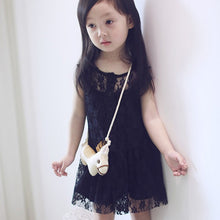 2pcs kids girls sleeveless dress lace floral braces dress sundress costume 2~7 yearsear J4U66