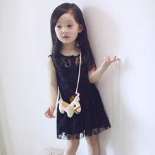 2pcs kids girls sleeveless dress lace floral braces dress sundress costume 2~7 yearsear J4U66