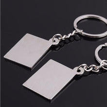 2pcs Lover's Keyrings Envelope "I love you" Engraved Cupid's Arrow Heart Keychains J4U66