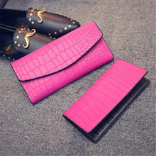 2pc Fashion Luxury Women Lady Faux Crocodile Skin Pattern Leather Clutch Wallet Long Purse Cash Holder Wallets J4U66