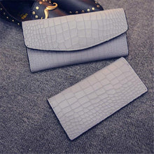 2pc Fashion Luxury Women Lady Faux Crocodile Skin Pattern Leather Clutch Wallet Long Purse Cash Holder Wallets J4U66