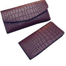 2pc Fashion Luxury Women Lady Faux Crocodile Skin Pattern Leather Clutch Wallet Long Purse Cash Holder Wallets J4U66