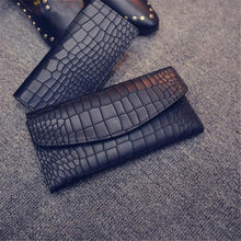 2pc Fashion Luxury Women Lady Faux Crocodile Skin Pattern Leather Clutch Wallet Long Purse Cash Holder Wallets J4U66