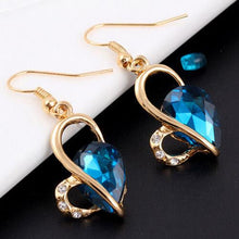 3 Color Necklace Earrings Heart Love Crystal Rhinestone Gem Party Jewelry Sets For Women Jewelry Set J4U66