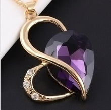 3 Color Necklace Earrings Heart Love Crystal Rhinestone Gem Party Jewelry Sets For Women Jewelry Set J4U66