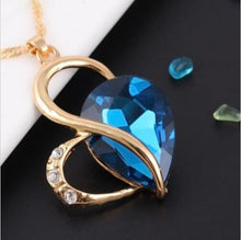 3 Color Necklace Earrings Heart Love Crystal Rhinestone Gem Party Jewelry Sets For Women Jewelry Set J4U66