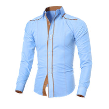 3 Colors Mens Fashion Clothing Slim Fit Formal Dress Shirts TopsCasual Long Sleeve Shirt Camisa J4U66