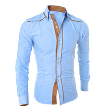 3 Colors Mens Fashion Clothing Slim Fit Formal Dress Shirts TopsCasual Long Sleeve Shirt Camisa J4U66