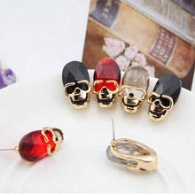 3 Colors Creative Punk Rhinestone Crystal Women Femal Skull Earrings Pierced Stud Earrings Girls Gifts Jewelry J4U66