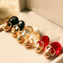 3 Colors Creative Punk Rhinestone Crystal Women Femal Skull Earrings Pierced Stud Earrings Girls Gifts Jewelry J4U66