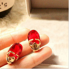 3 Colors Creative Punk Rhinestone Crystal Women Femal Skull Earrings Pierced Stud Earrings Girls Gifts Jewelry J4U66