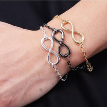 3 Colour  Popular Gold/Silver /Black Cross Infinity Chain Bracelets Bangles Jewelry For Women J4U66