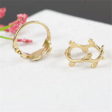 3 pc Gold Silver Sweet Rhinestone Leaf Knuckle Top of Finger Rings for women midi ring set J4U66