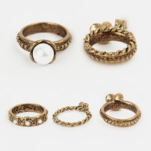 3 pc Bague anillos Mujer Jewelry Pearl Flower Mid Nail Knuckle Finger Rings for Women Aneis Femininos J4U66