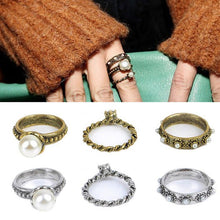 3 pc Bague anillos Mujer Jewelry Pearl Flower Mid Nail Knuckle Finger Rings for Women Aneis Femininos J4U66