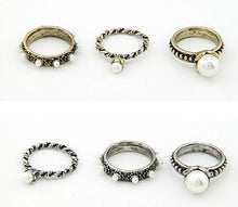 3 pc Bague anillos Mujer Jewelry Pearl Flower Mid Nail Knuckle Finger Rings for Women Aneis Femininos J4U66