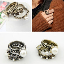 3 pc Bague anillos Mujer Jewelry Pearl Flower Mid Nail Knuckle Finger Rings for Women Aneis Femininos J4U66