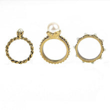 3 pc Bague anillos Mujer Jewelry Pearl Flower Mid Nail Knuckle Finger Rings for Women Aneis Femininos J4U66