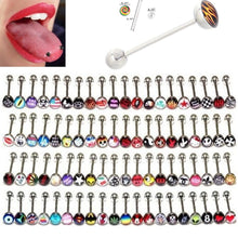 30Pcs Tongue Ring Tongue Bar Stainless Steel Body Piercing Punk Style Jewelry  J4U66
