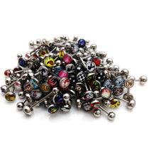 30Pcs Tongue Ring Tongue Bar Stainless Steel Body Piercing Punk Style Jewelry  J4U66