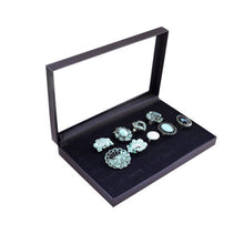 36 Slots Black Velvet Rings Jewelry Showcase Display Case Storage Box Holder Organizer P1 J4U66