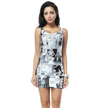 3D Digital Print Vest Dress Women Dress Womens Sexy Bodycon Mini Dress Star Wars Harry Potter Galaxy Black Print Dress J4U66