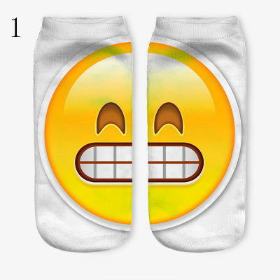 3D Emoji Printing Expression Socks Women Men Socks Funny Low Ankle Short Socks J4U66