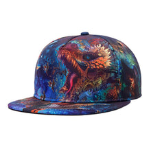 3D Print Snapback Caps Colorful Hip Hop Baseball Cap Dragon Flat Hats For Men Starry Sky Casquette Blue J4U66